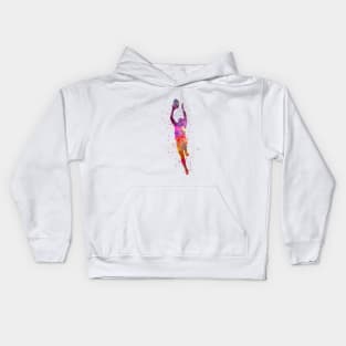 Rugby player in watercolor Kids Hoodie